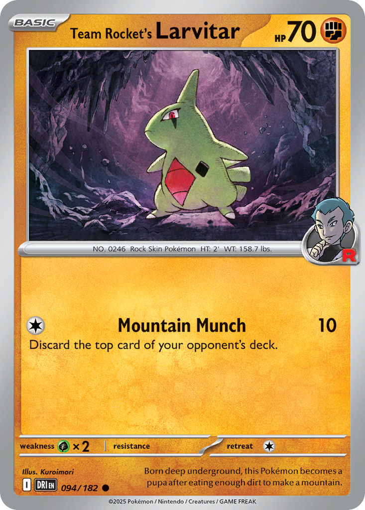 94/182 [DRI] Team Rocket's Larvitar - Common