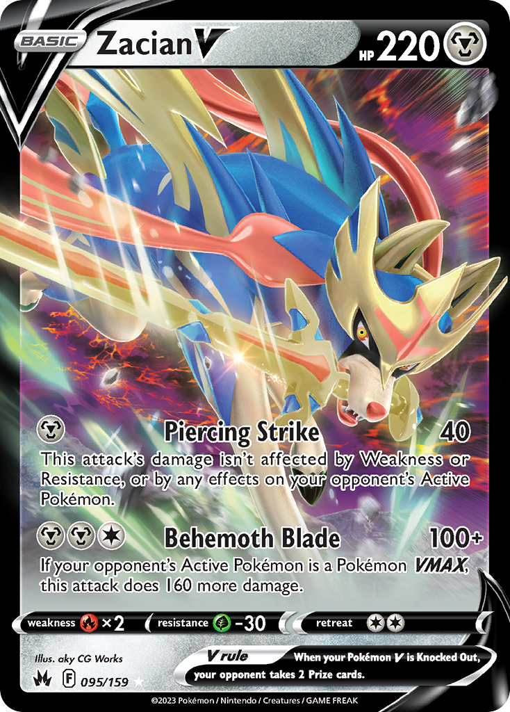 95/159 [CRZ] Zacian V - Rare Holo V
