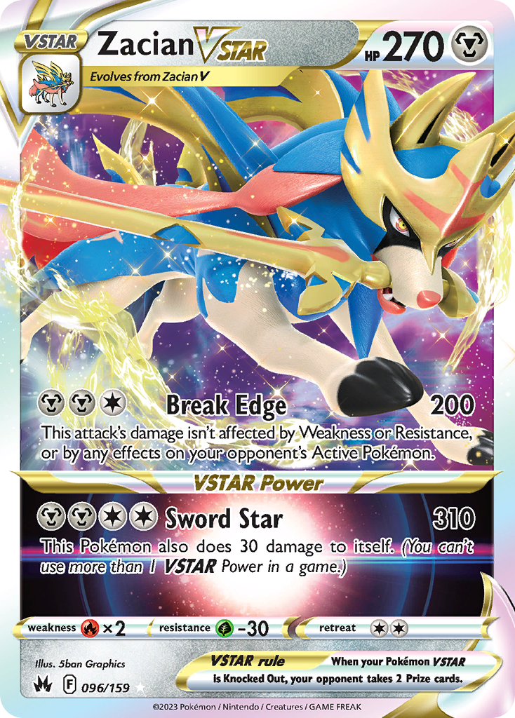 96/159 [CRZ] Zacian VSTAR - Rare Holo VSTAR