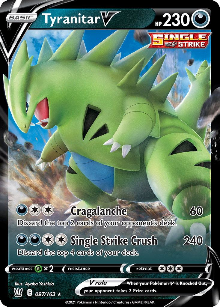 97/163 [BST] Tyranitar V - Rare Holo V