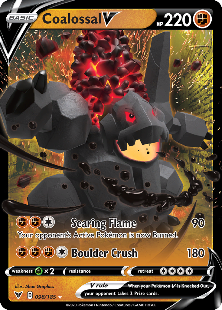 98/185 [VIV] Coalossal V - Rare Holo V