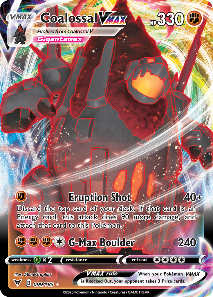 99/185 [VIV] Coalossal VMAX - Rare Holo VMAX