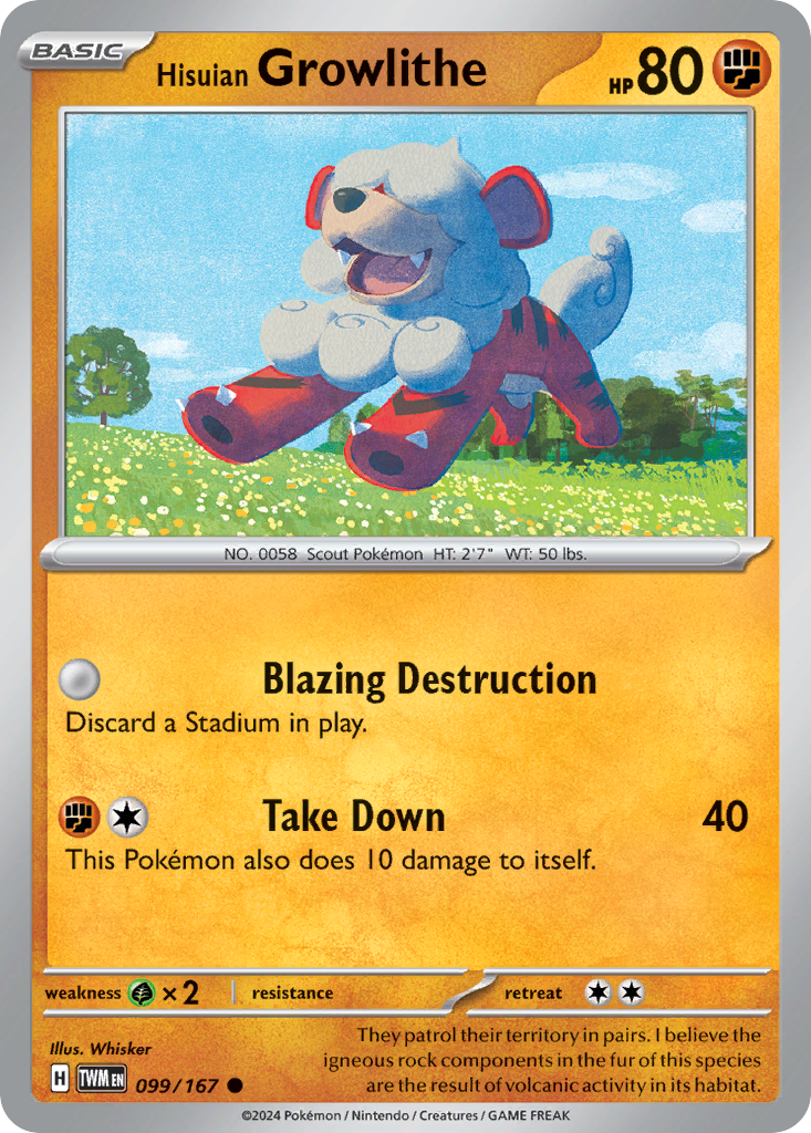 99/167 [TWM] Hisuian Growlithe - Common