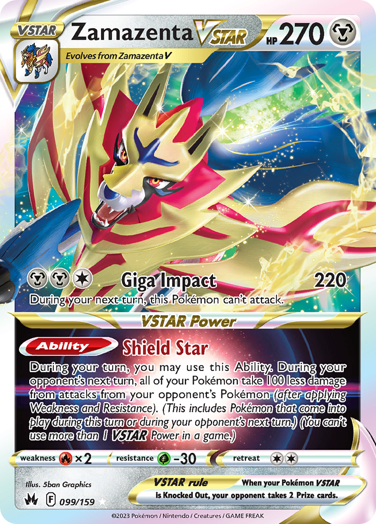 99/159 [CRZ] Zamazenta VSTAR - Rare Holo VSTAR