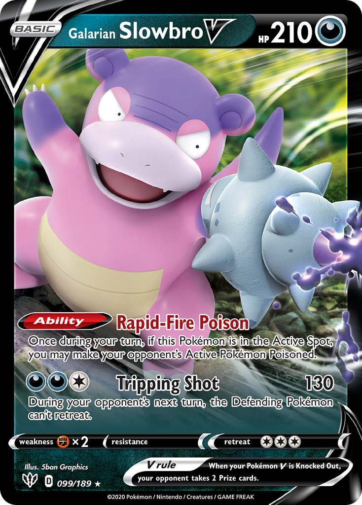 99/189 [DAA] Galarian Slowbro V - Rare Holo V