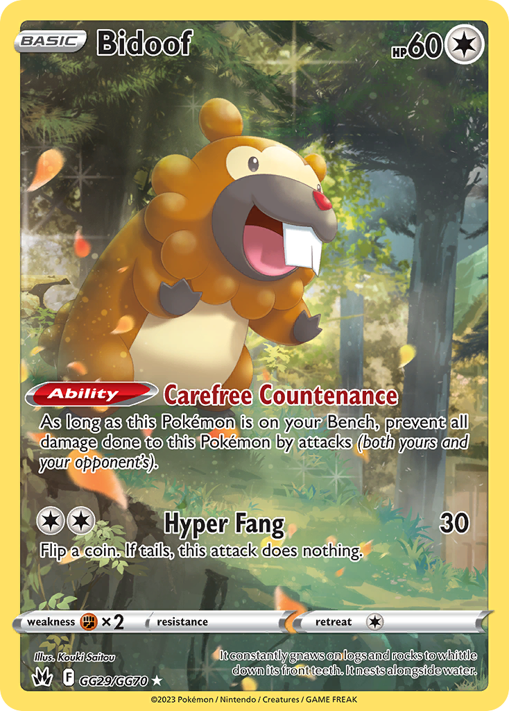 GG29/70 [CRZ] Bidoof - Trainer Gallery Rare Holo