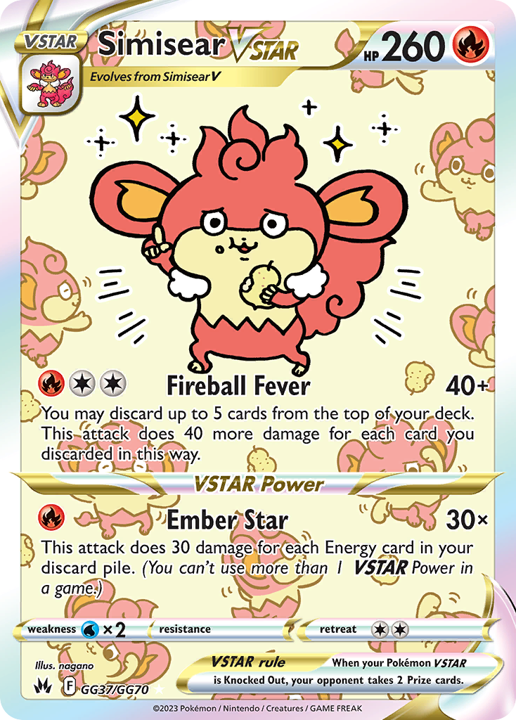 GG37/70 [CRZ] Simisear VSTAR - Rare Holo VSTAR