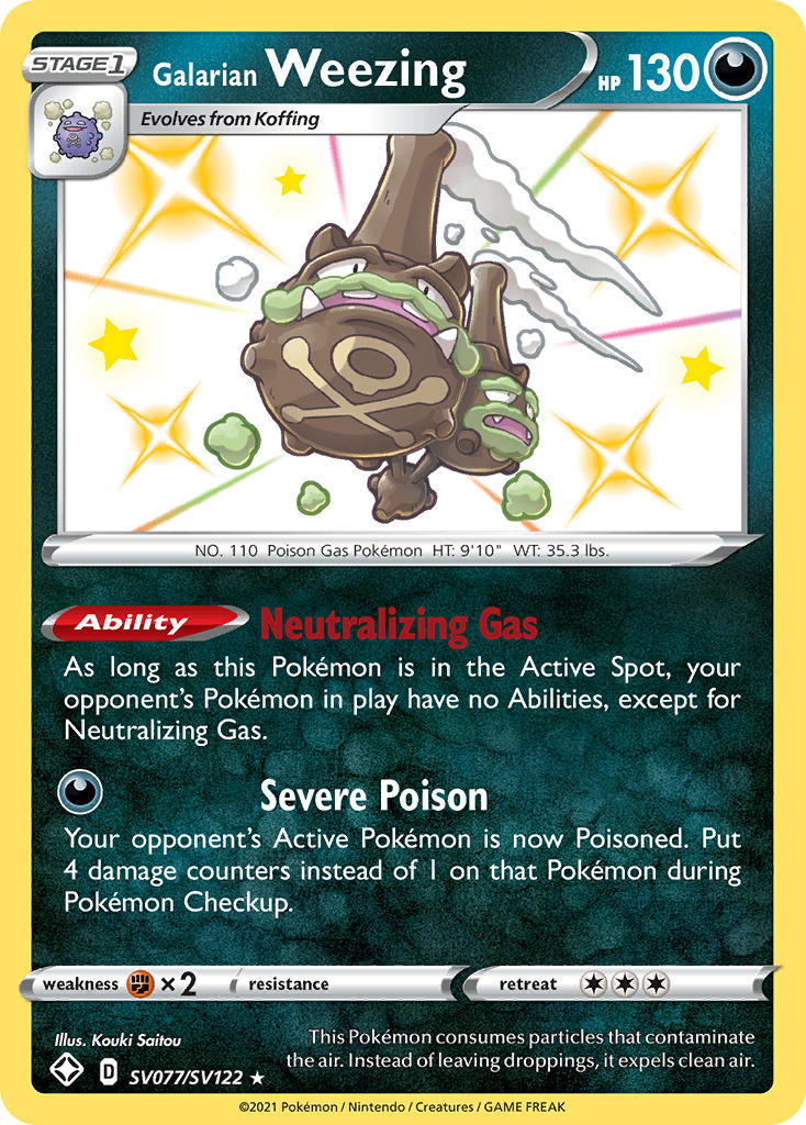 SV077/122 [SHF] Galarian Weezing - Rare Shiny