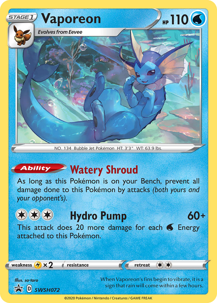 SWSH072/307 [PR-SW] Vaporeon - Promo