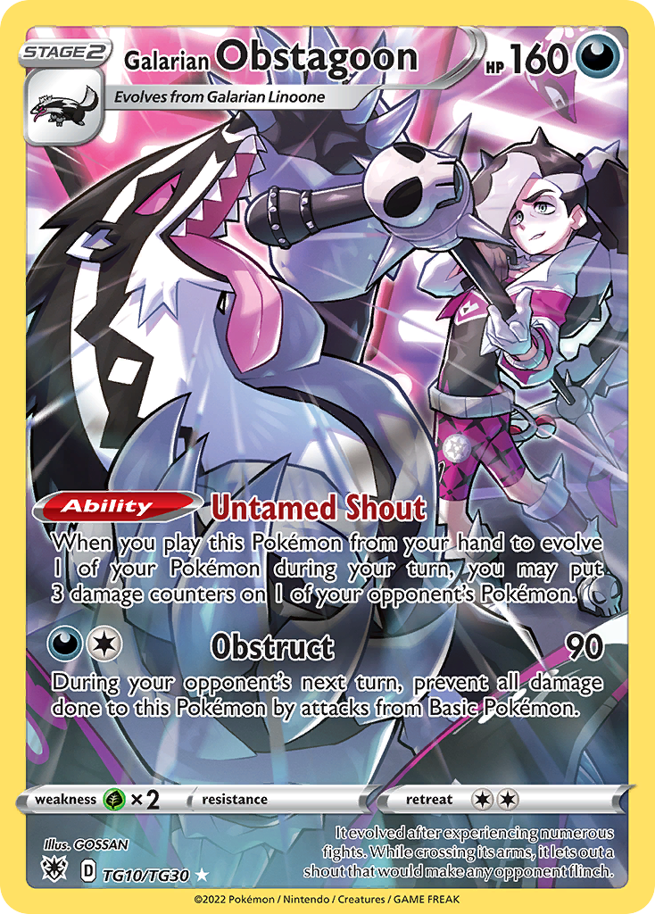 TG10/30 [ASR] Galarian Obstagoon - Trainer Gallery Rare Holo