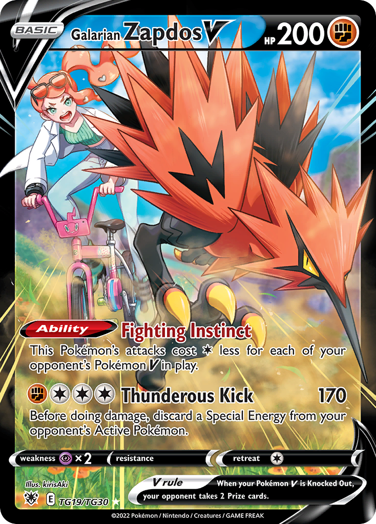 TG19/30 [ASR] Galarian Zapdos V - Rare Holo V