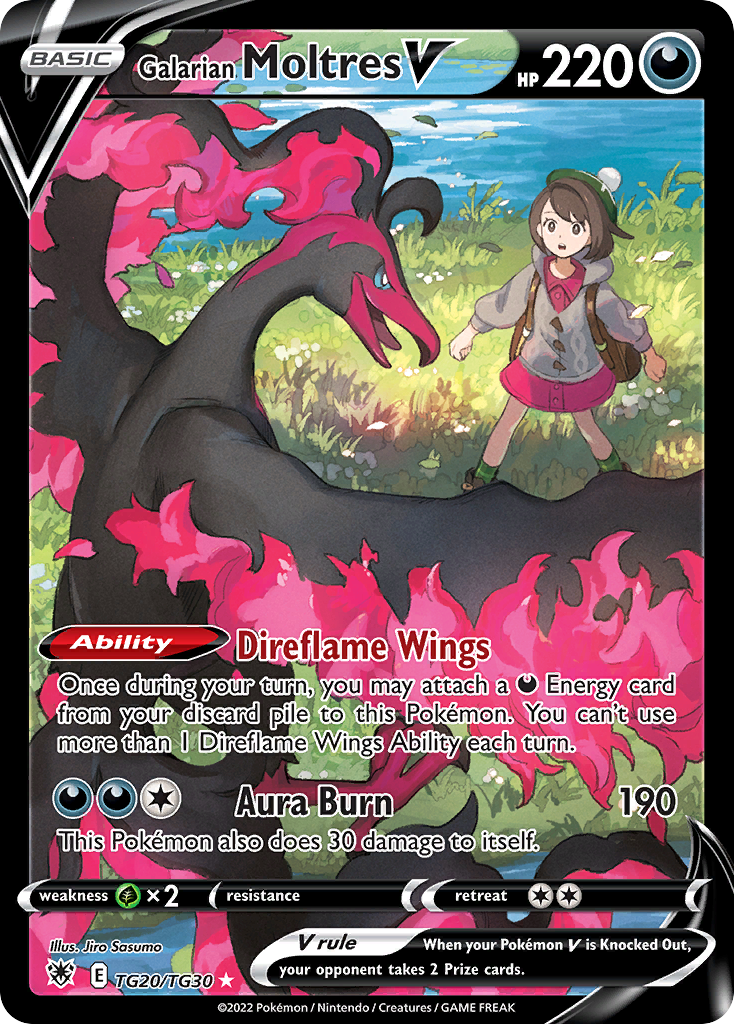TG20/30 [ASR] Galarian Moltres V - Rare Holo V