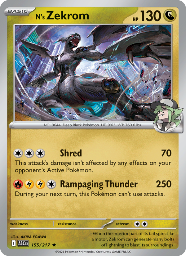 155 [ASC] N's Zekrom (Reverse Holo - Poké Ball) - Rare