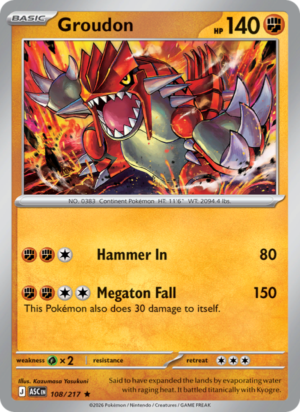108 [ASC] Groudon (Reverse Holo - Dusk Ball) - Rare