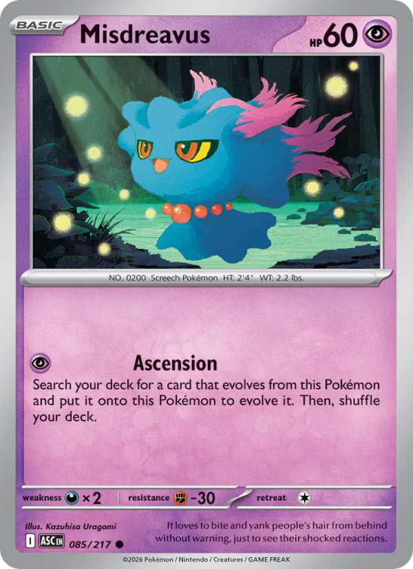 085 [ASC] Misdreavus (Reverse Holo - Energy) - Common