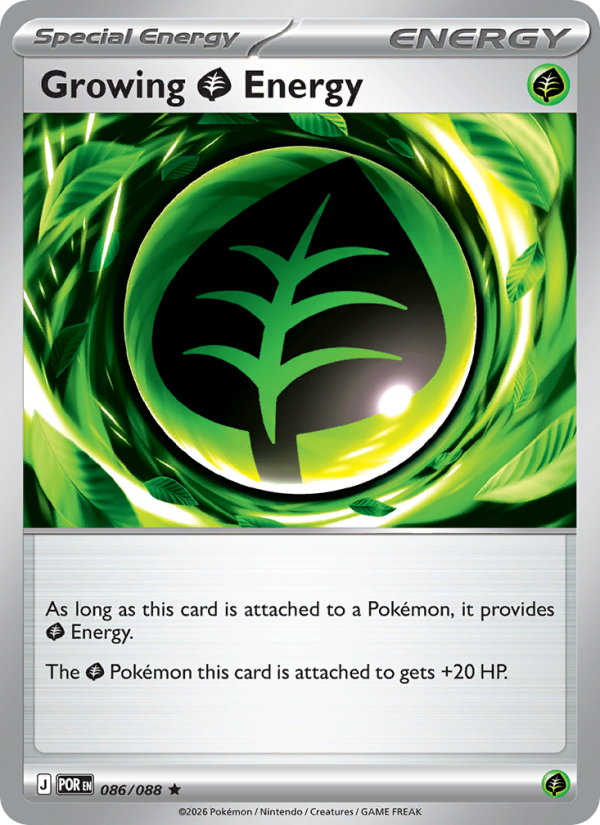 086 [POR] Growing Grass Energy (Reverse Holo) - Rare