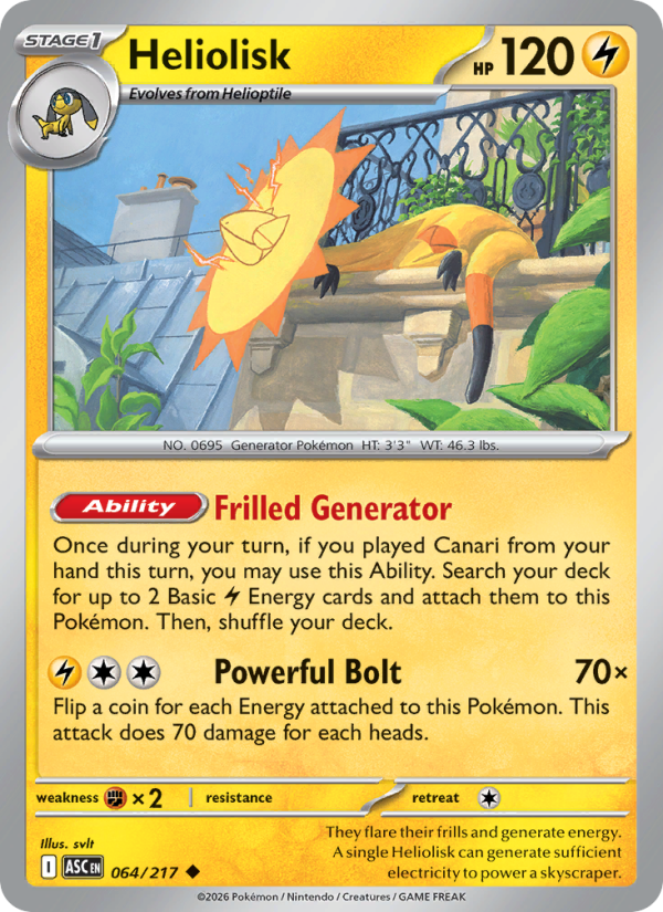 064 [ASC] Heliolisk (Reverse Holo - Quick Ball) - Uncommon
