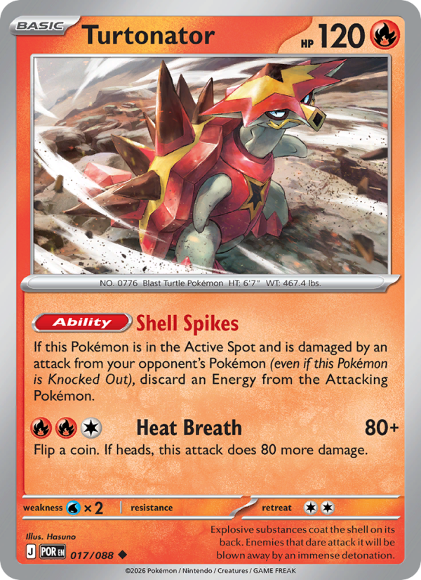 017 [POR] Turtonator (Reverse Holo) - Uncommon