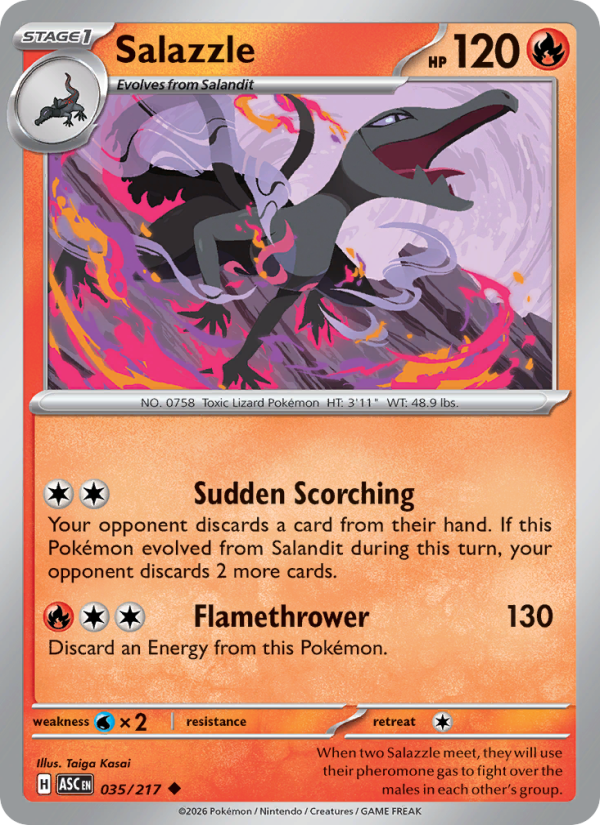 035 [ASC] Salazzle (Reverse Holo - Energy) - Uncommon