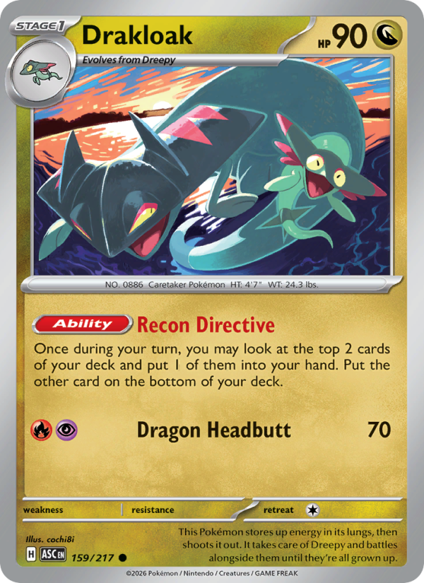 159 [ASC] Drakloak (Reverse Holo - Quick Ball) - Common