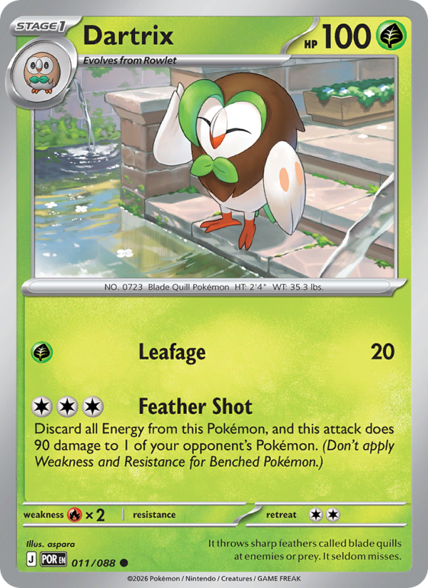 011 [POR] Dartrix (Reverse Holo) - Common
