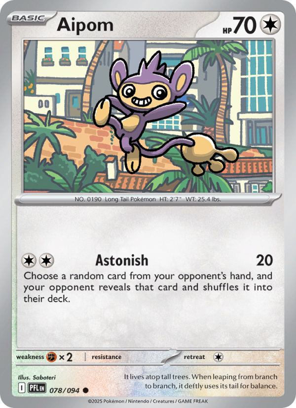078 [PFL] Aipom (Reverse Holo) - Common