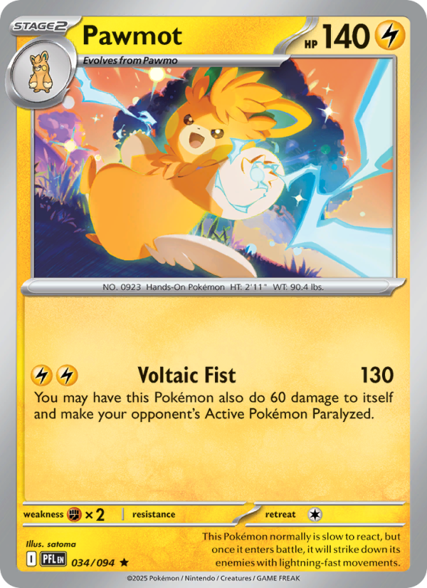 034 [PFL] Pawmot (Reverse Holo) - Rare
