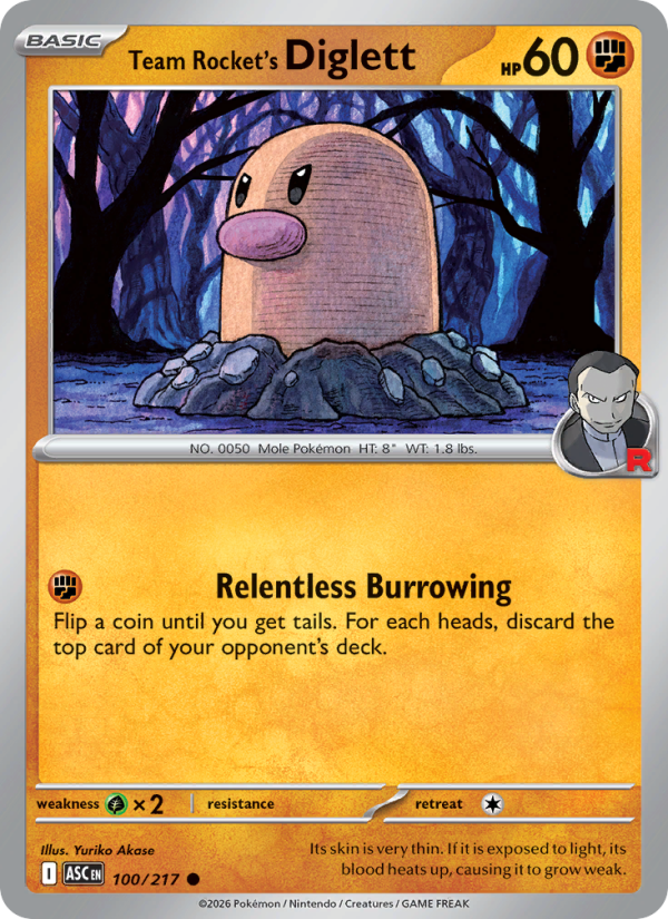 100 [ASC] Team Rocket's Diglett -