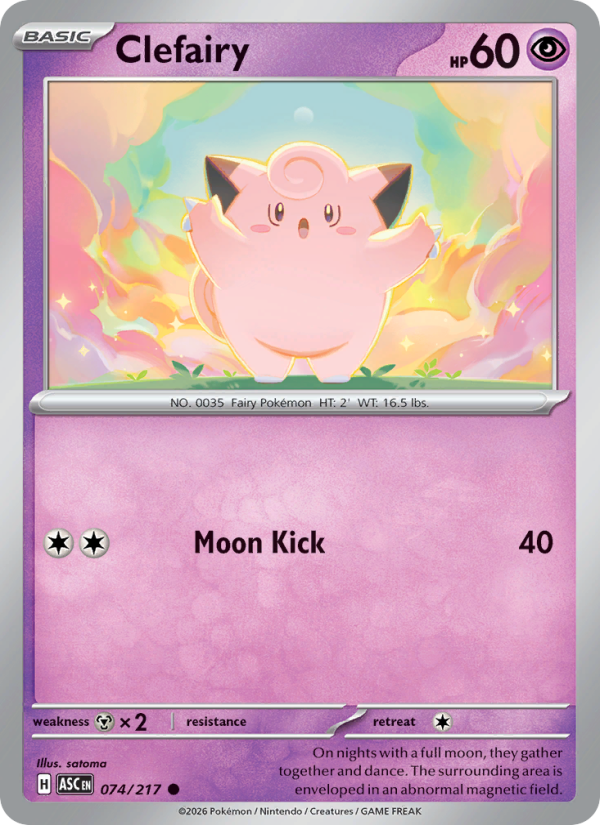 074 [ASC] Clefairy (Reverse Holo - Love Ball) - Common