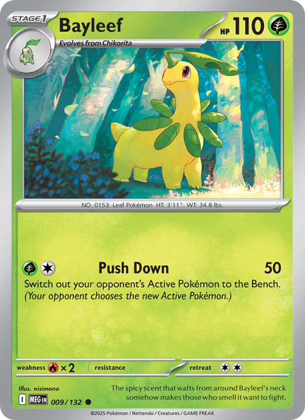 009 [MEG] Bayleef (Reverse Holo) - Common