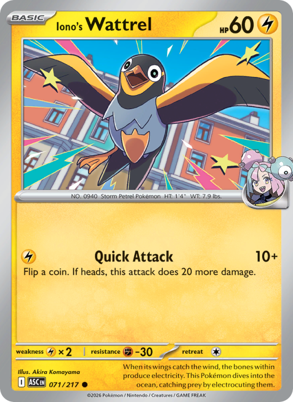 071 [ASC] Iono's Wattrel (Reverse Holo - Poké Ball) - Common