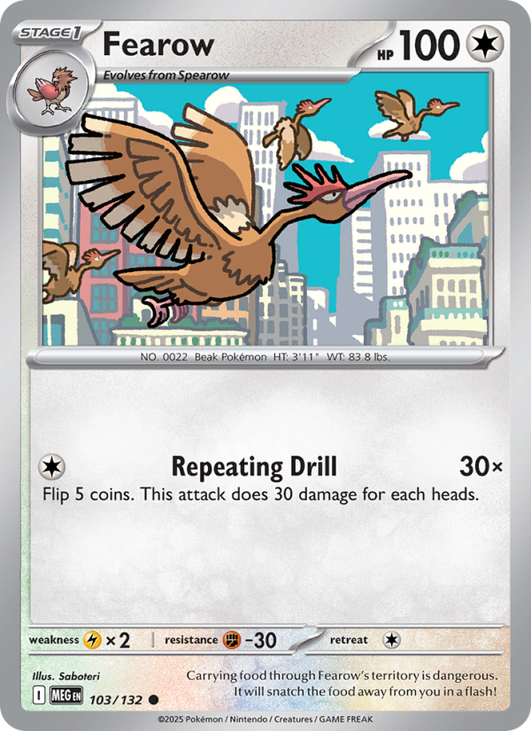 103 [MEG] Fearow (Reverse Holo) - Common