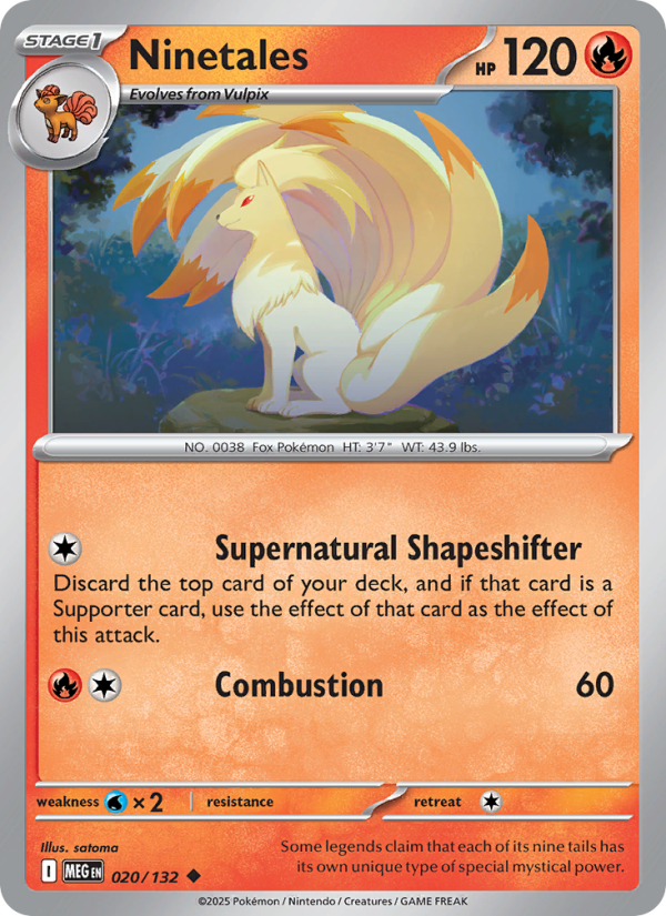 020 [MEG] Ninetales (Reverse Holo) - Uncommon