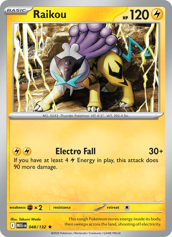 048 [MEG] Raikou (Reverse Holo) - Rare