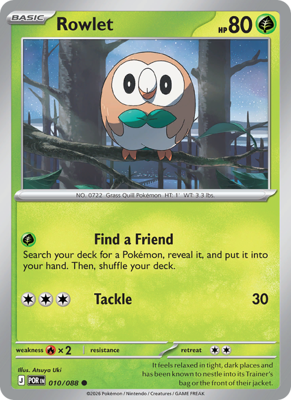 010 [POR] Rowlet (Reverse Holo) - Common