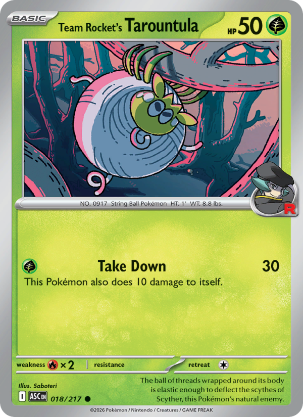 018 [ASC] Team Rocket's Tarountula (Reverse Holo - Team Rocket) - Common