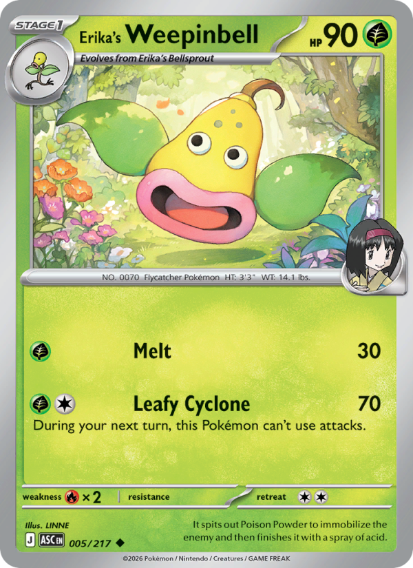 005 [ASC] Erika's Weepinbell (Reverse Holo - Energy) - Uncommon