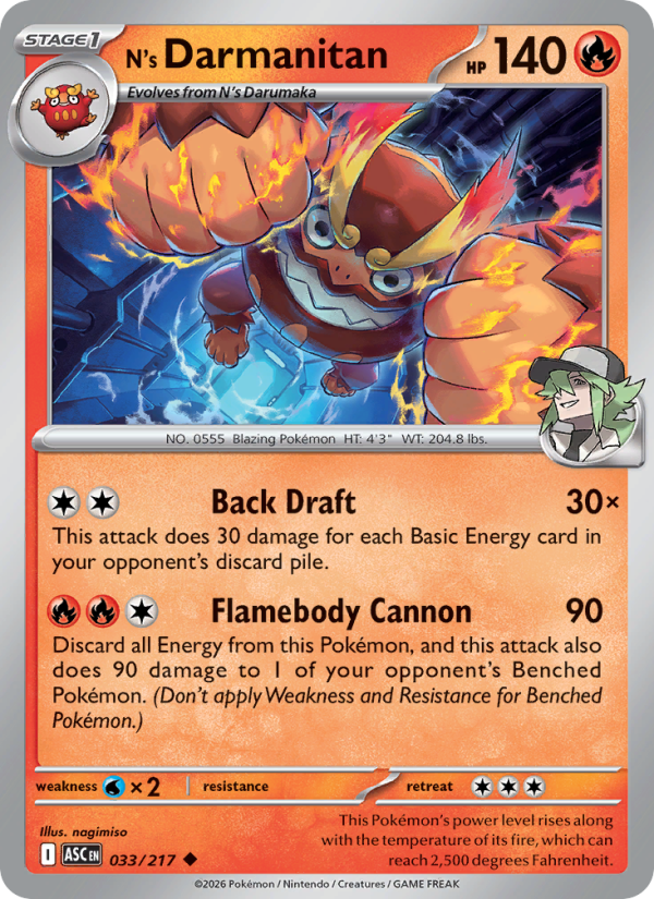 033 [ASC] N's Darmanitan (Reverse Holo - Energy) - Uncommon