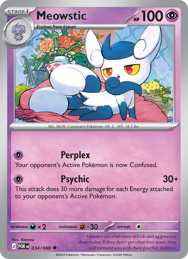 034 [POR] Meowstic (Reverse Holo) - Uncommon