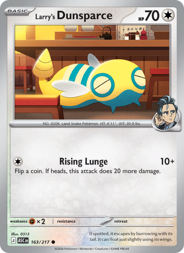 163 [ASC] Larry's Dunsparce (Reverse Holo - Energy) - Common