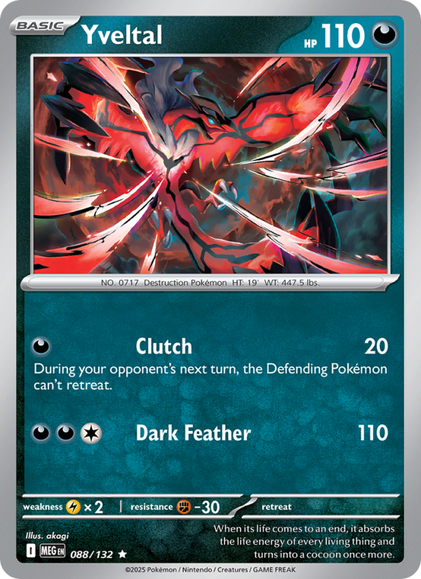 088 [MEG] Yveltal (Reverse Holo) - Rare