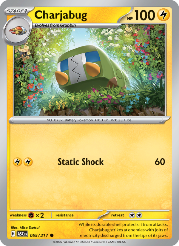 065 [ASC] Charjabug (Reverse Holo - Energy) - Common
