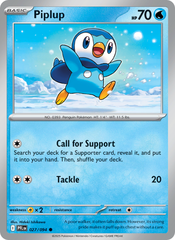027 [PFL] Piplup (Reverse Holo) - Common
