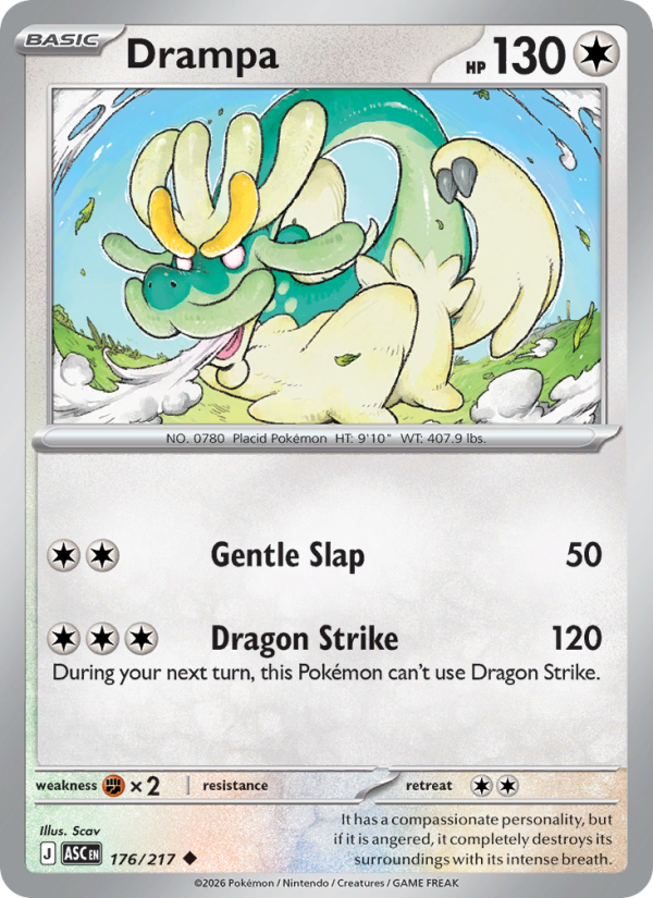 176 [ASC] Drampa (Reverse Holo - Friend Ball) - Uncommon