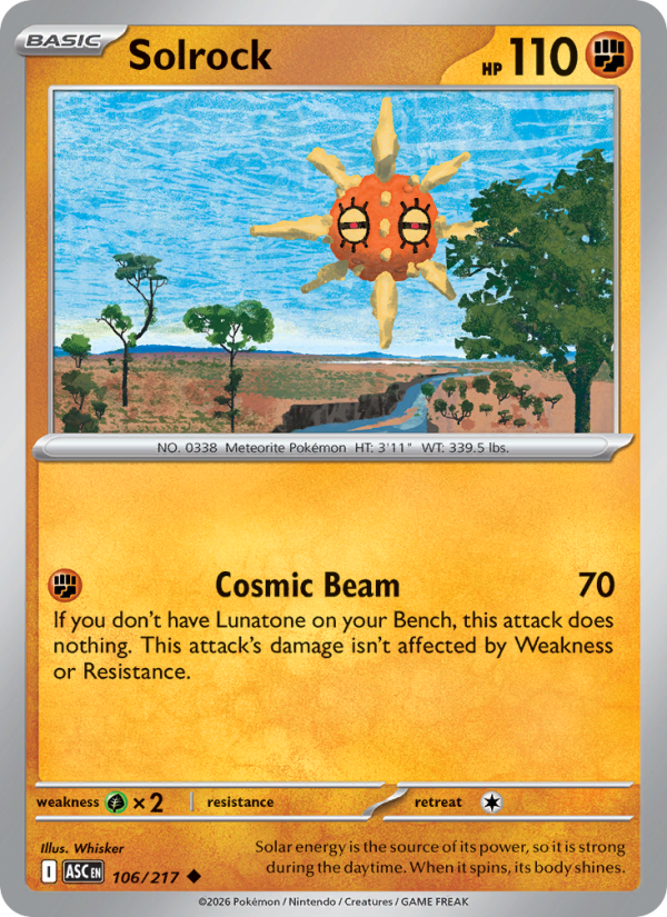 106 [ASC] Solrock (Reverse Holo - Energy) - Uncommon