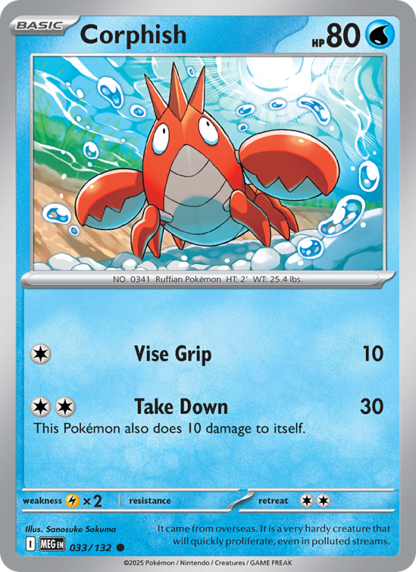 033 [MEG] Corphish (Reverse Holo) - Common