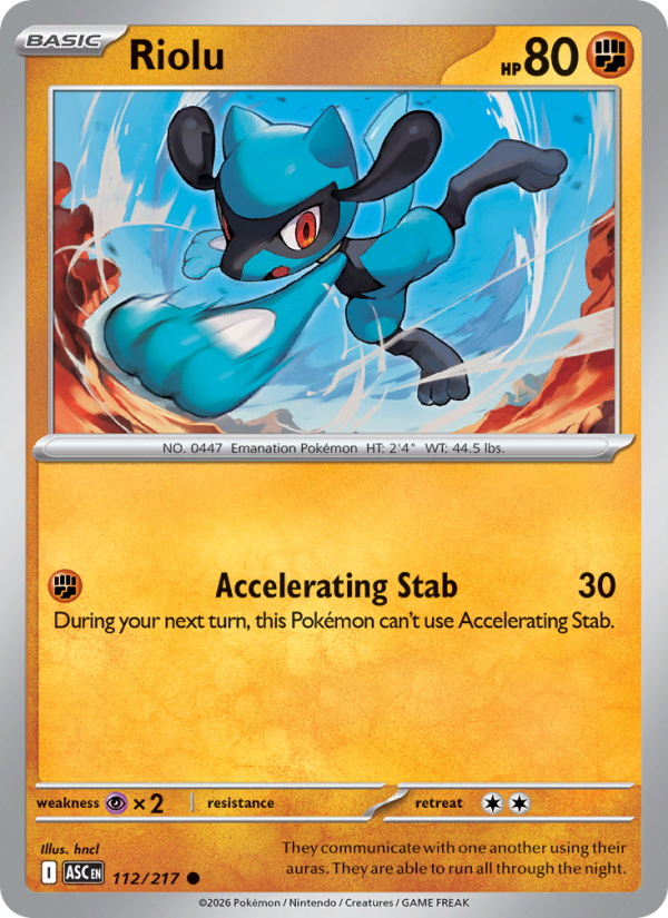 112 [ASC] Riolu (Reverse Holo - Energy) - Common