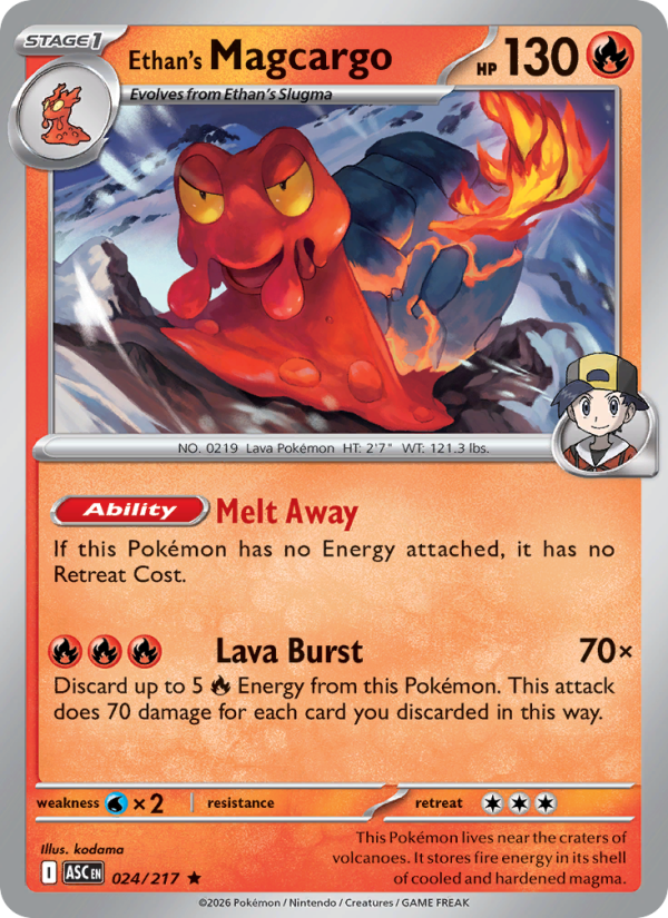 024 [ASC] Ethan's Magcargo (Reverse Holo - Energy) - Rare