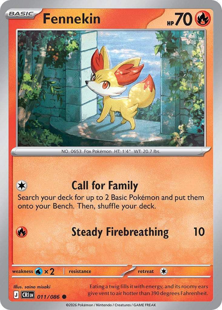 011 [CRI] Fennekin (Reverse Holo) - Common