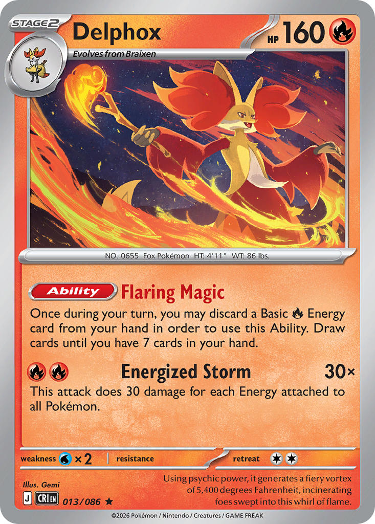 013 [CRI] Delphox (Reverse Holo) - Rare